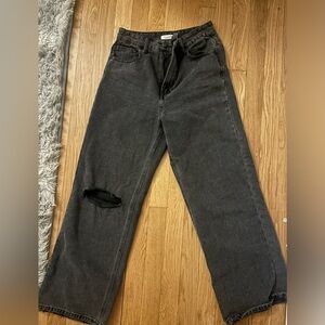 Black glassons high rise wide leg mom jeans